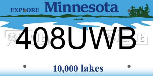 408UWB Minnesota License Plate
