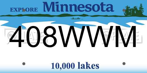 408WWM Minnesota License Plate