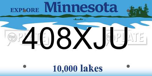 408XJU Minnesota License Plate