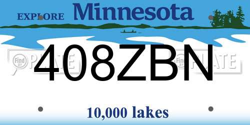 408ZBN Minnesota License Plate