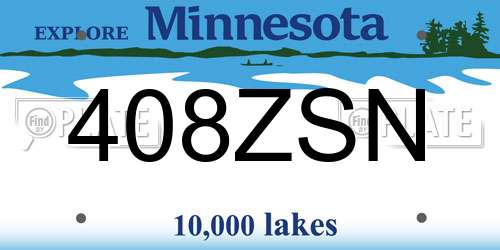 408ZSN Minnesota License Plate