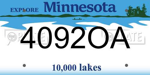 4092OA Minnesota License Plate