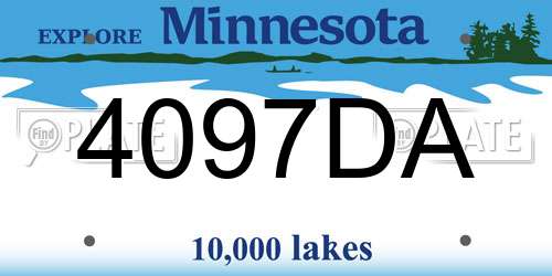 4097DA Minnesota License Plate