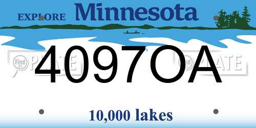 4097OA Minnesota License Plate