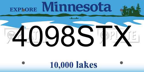 4098STX Minnesota License Plate