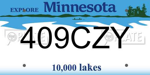 409CZY Minnesota License Plate