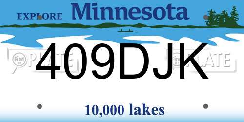 409DJK Minnesota License Plate