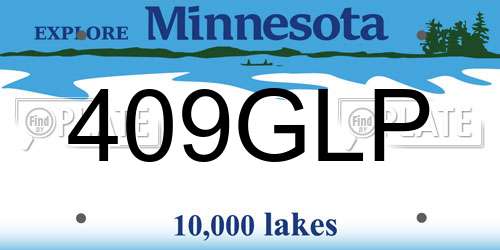 409GLP Minnesota License Plate