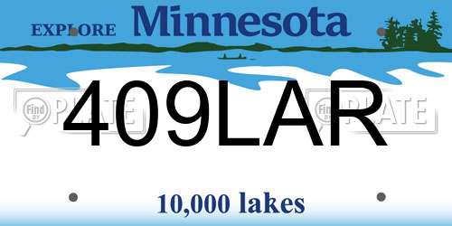 409LAR Minnesota License Plate