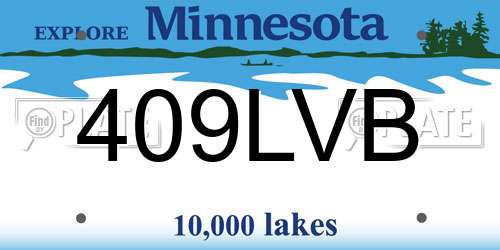409LVB Minnesota License Plate