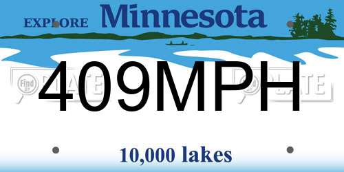 409MPH Minnesota License Plate