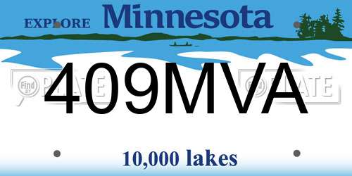 409MVA Minnesota License Plate