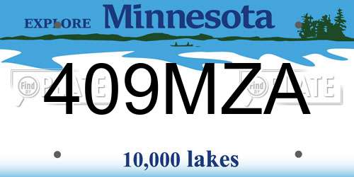 409MZA Minnesota License Plate