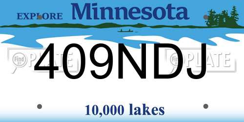 409NDJ Minnesota License Plate