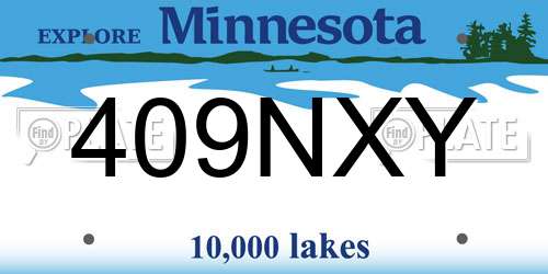 409NXY Minnesota License Plate