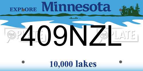 409NZL Minnesota License Plate