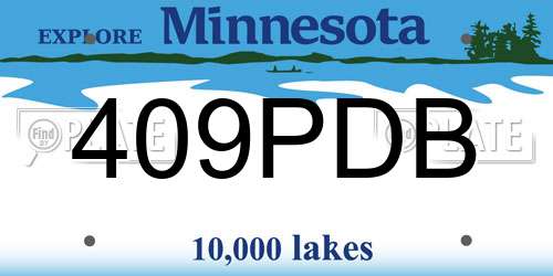 409PDB Minnesota License Plate