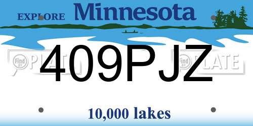 409PJZ Minnesota License Plate