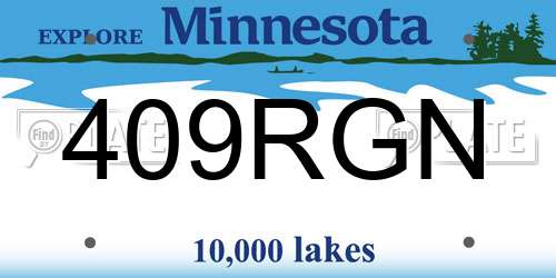 409RGN Minnesota License Plate