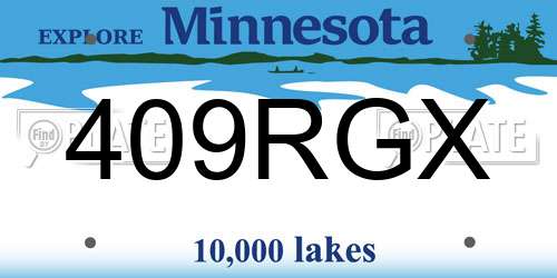 409RGX Minnesota License Plate