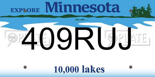 409RUJ Minnesota License Plate