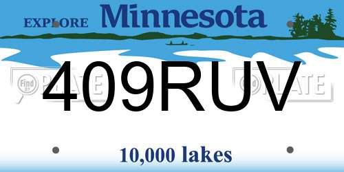 409RUV Minnesota License Plate