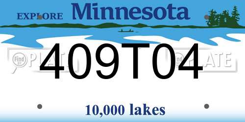 409T04 Minnesota License Plate