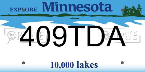 409TDA Minnesota License Plate