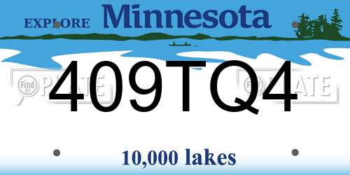 409TQ4 Minnesota License Plate
