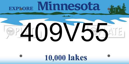 409V55 Minnesota License Plate