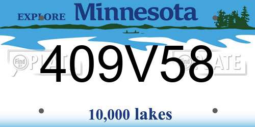 409V58 Minnesota License Plate