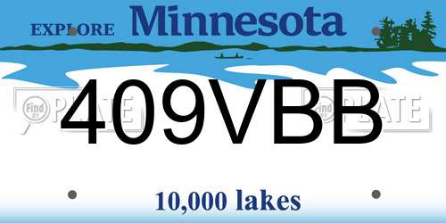 409VBB Minnesota License Plate