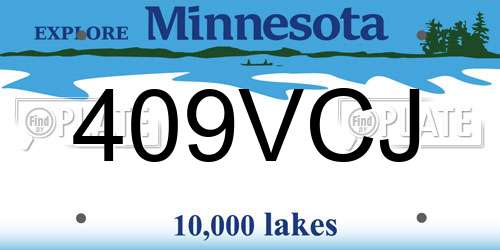 409VCJ Minnesota License Plate