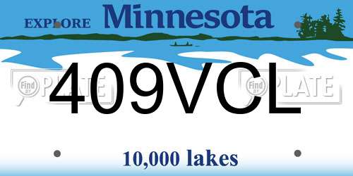 409VCL Minnesota License Plate