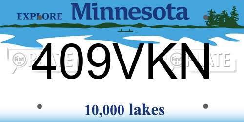 409VKN Minnesota License Plate