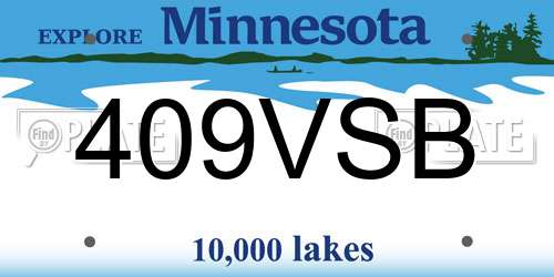 409VSB Minnesota License Plate