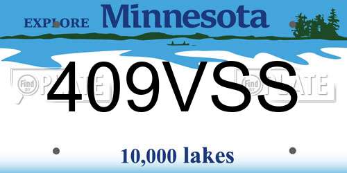 409VSS Minnesota License Plate