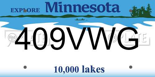 409VWG Minnesota License Plate