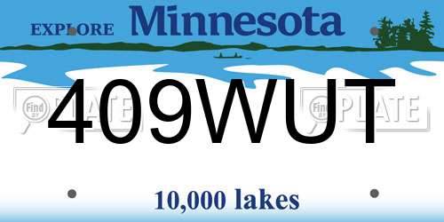 409WUT Minnesota License Plate
