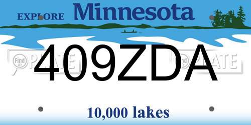 409ZDA Minnesota License Plate