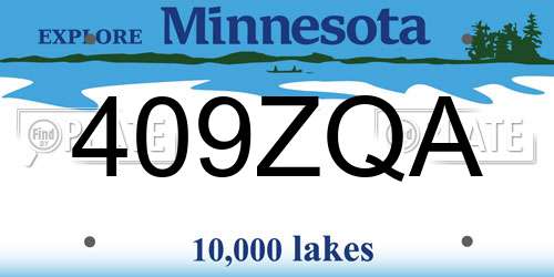 409ZQA Minnesota License Plate
