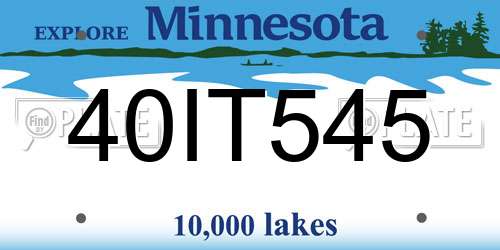 40IT545 Minnesota License Plate