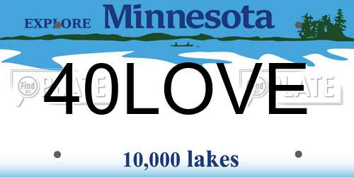 40LOVE Minnesota License Plate