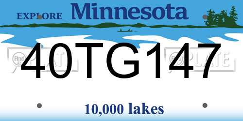 40TG147 Minnesota License Plate