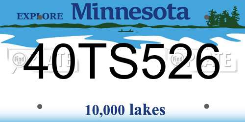 40TS526 Minnesota License Plate
