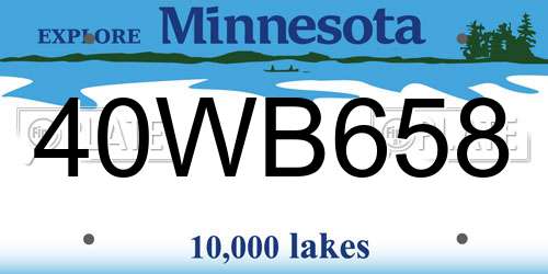 40WB658 Minnesota License Plate
