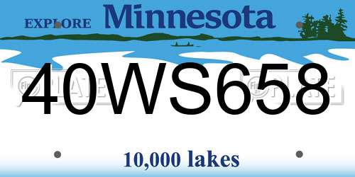 40WS658 Minnesota License Plate