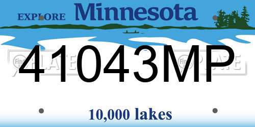 41043MP Minnesota License Plate