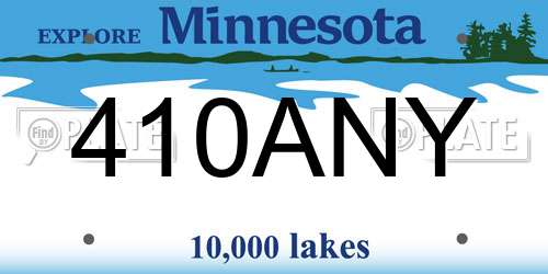 410ANY Minnesota License Plate