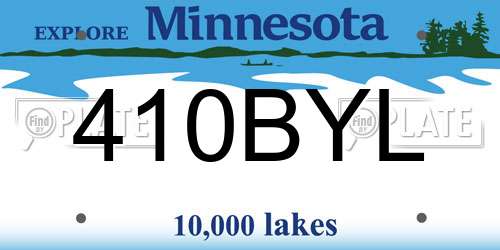 410BYL Minnesota License Plate